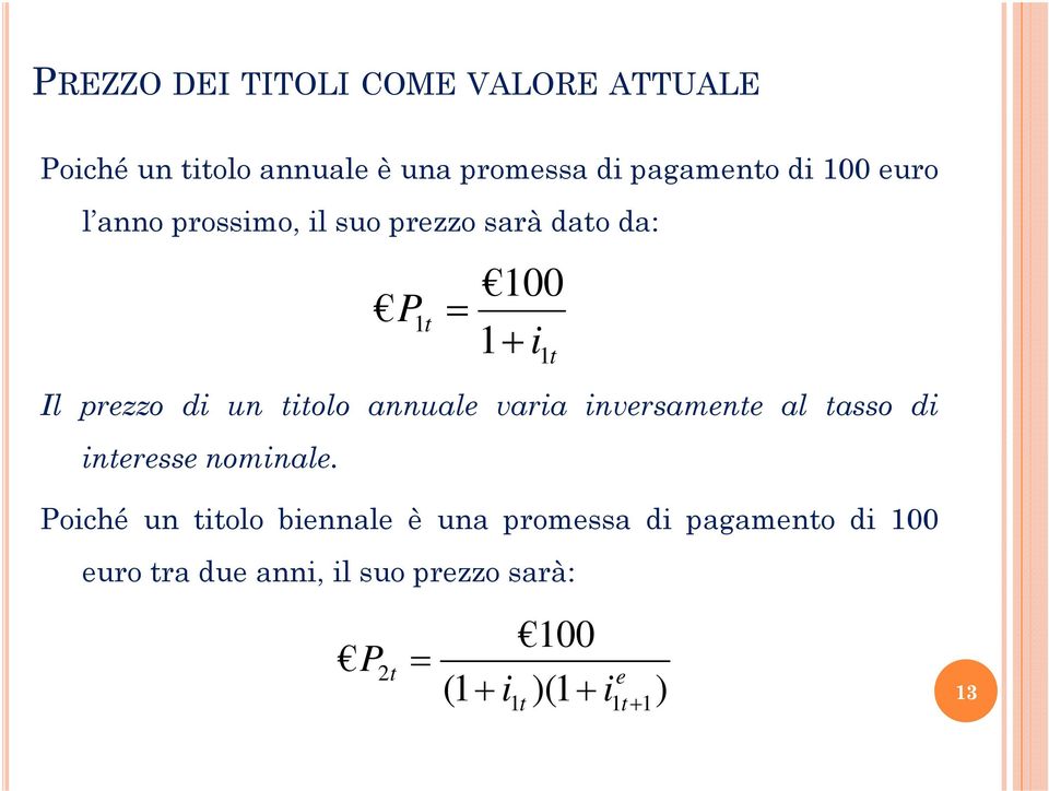 titolo annual varia invrsamnt al tasso di intrss nominal.