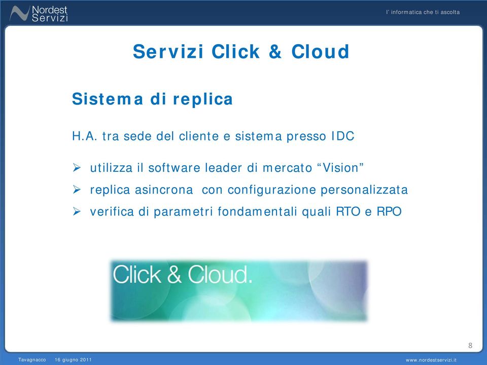 software leader di mercato Vision replica asincrona con