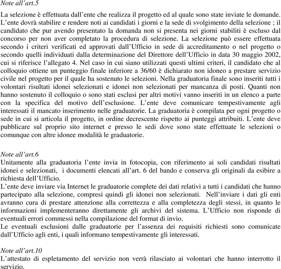 dal concorso per non aver completato la procedura di selezione.