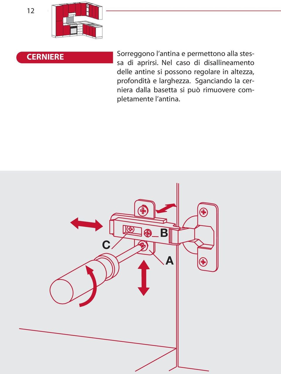 Nel caso di disallineamento delle antine si possono regolare