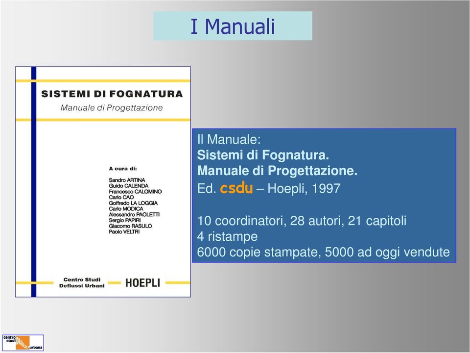 csdu Hoepli, 1997 10 coordinatori, 28 autori,