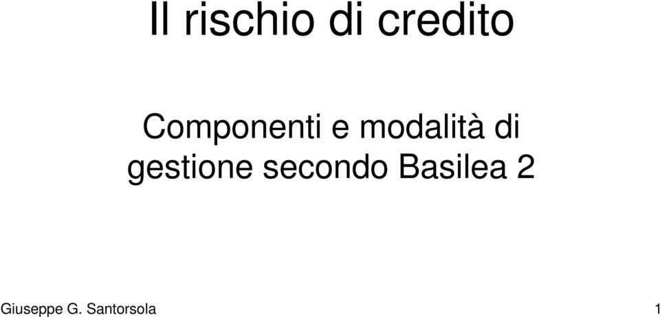 gestione secondo Basilea