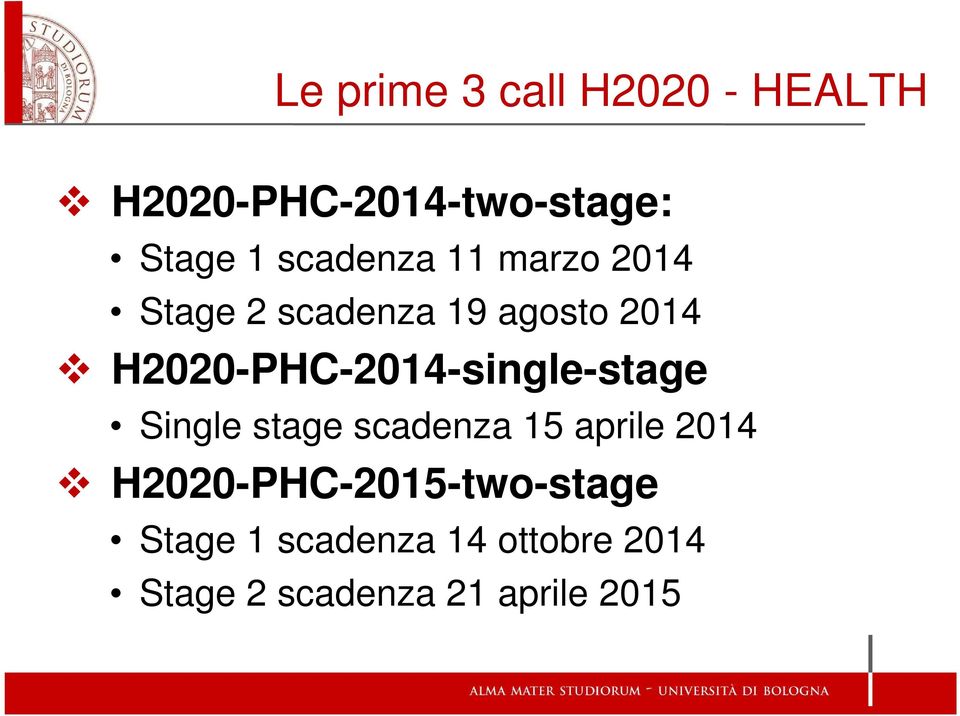 H2020-PHC-2014-single-stage Single stage scadenza 15 aprile 2014