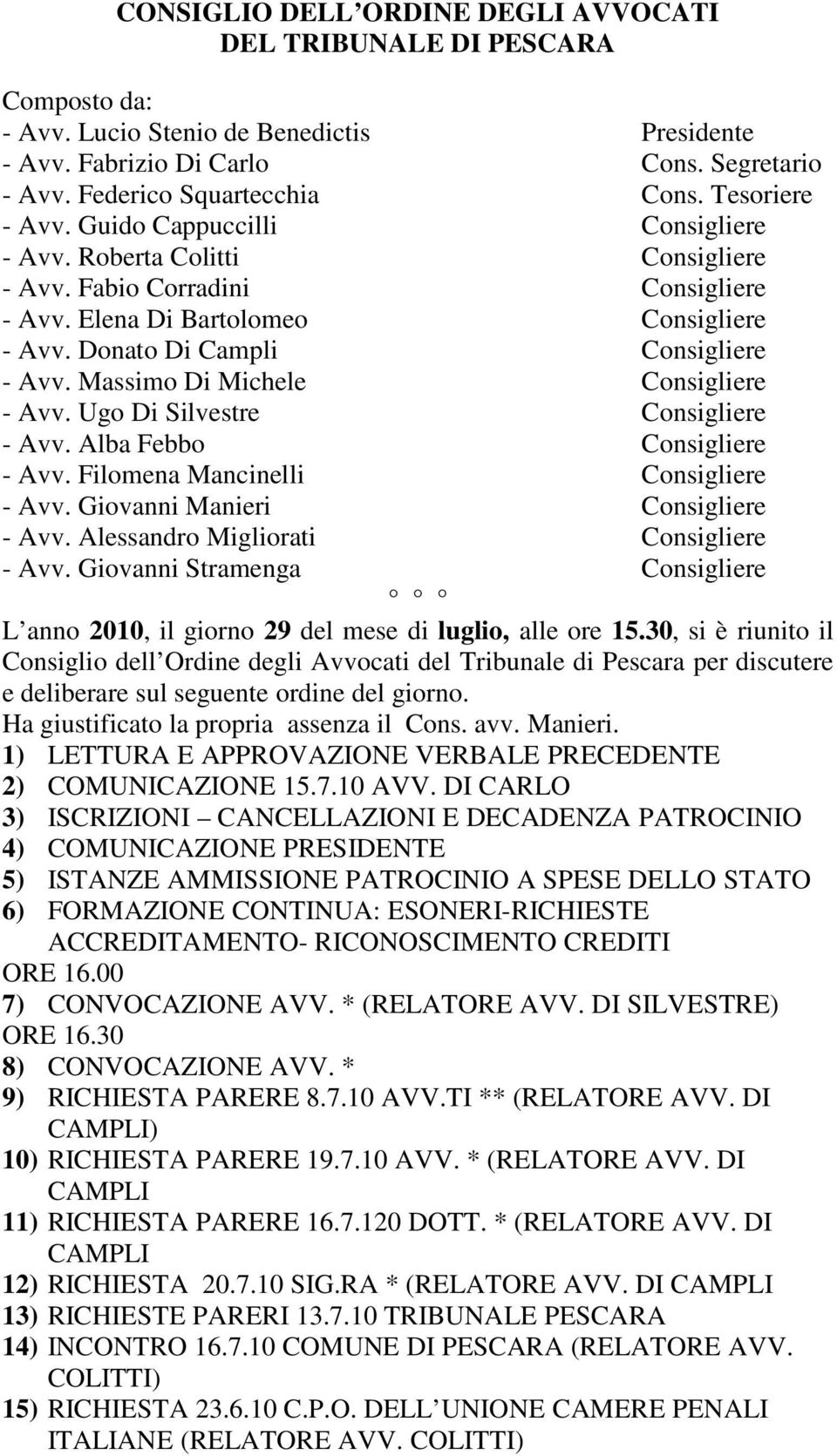 Consiglio Dell Ordine Degli Avvocati Del Tribunale Di Pescara Pdf Free Download