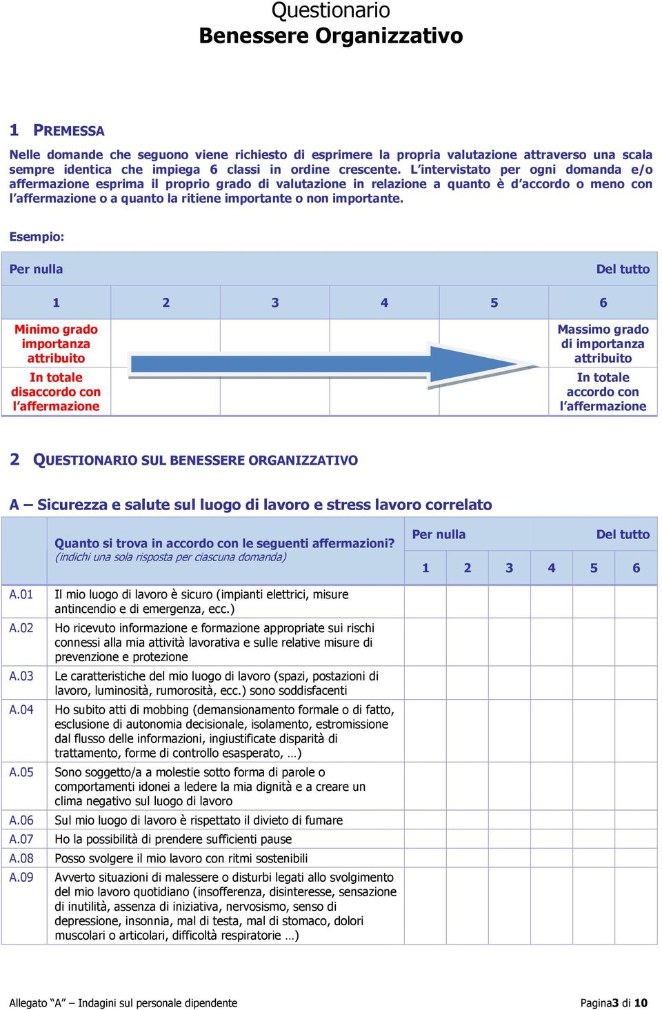 L intervistato per ogni domanda e/o affermazione esprima il proprio grado di valutazione in relazione a quanto è d accordo o meno con l affermazione o a quanto la ritiene importante o non importante.