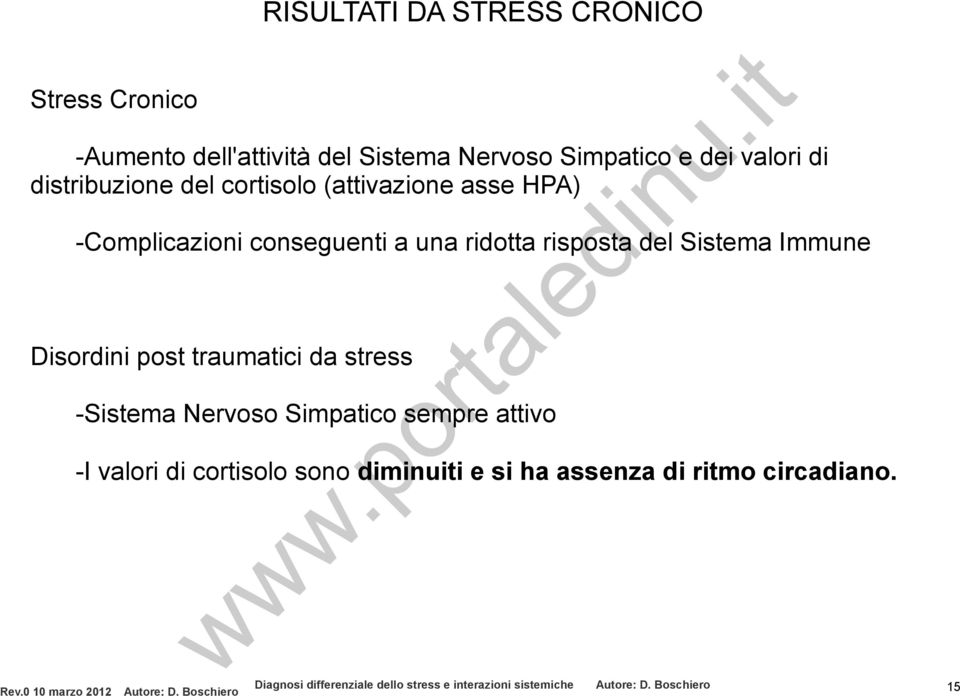 risposta del Sistema Immune Disordini post traumatici da stress -Sistema Nervoso Simpatico sempre attivo