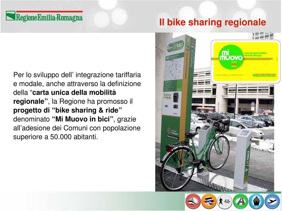 il progetto di bike sharing & ride denominato Mi Muovo in bici, grazie all