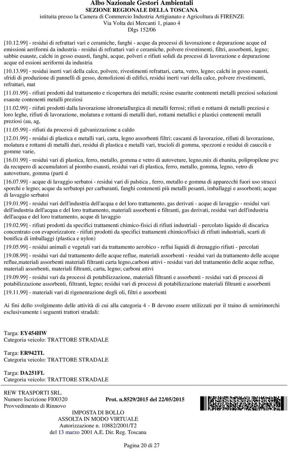 rivestimenti, filtri, assorbenti, legno; sabbie esauste, calchi in gesso esausti, fanghi, acque, polveri e rifiuti solidi da processi di lavorazione e depurazione acque ed essioni aeriformi da