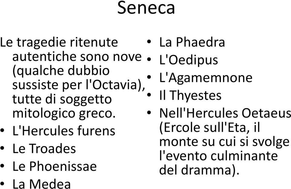 L'Hercules furens Le Troades Le Phoenissae La Medea Seneca La Phaedra L'Oedipus