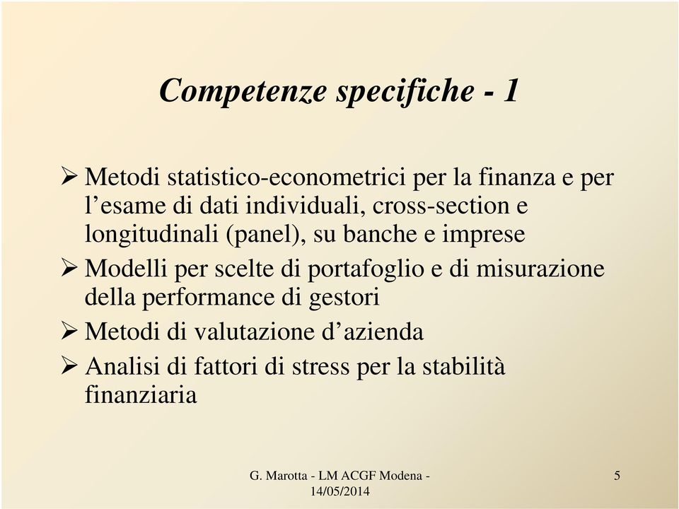 imprese Modelli per scelte di portafoglio e di misurazione della performance di