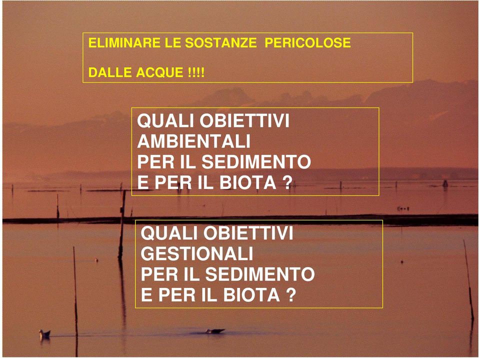 !!! QUALI OBIETTIVI AMBIENTALI PER IL