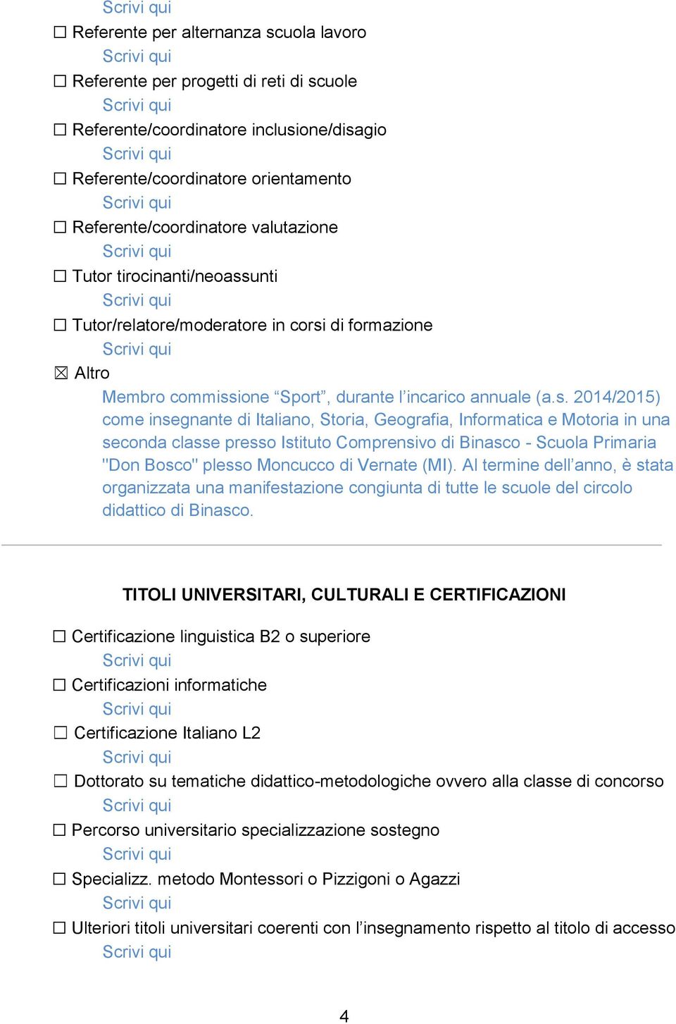 unti Tutor/relatore/moderatore in corsi