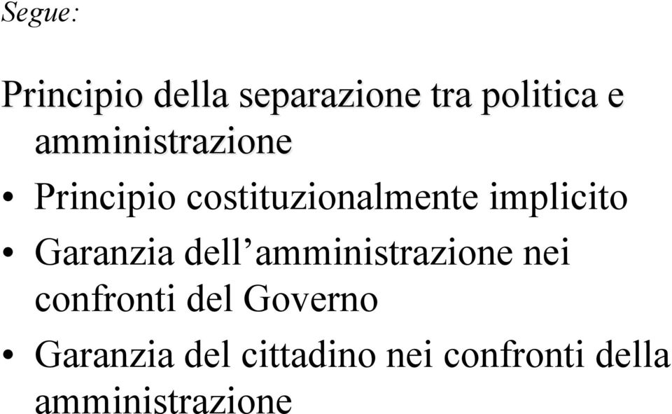 implicito Garanzia dell amministrazione nei