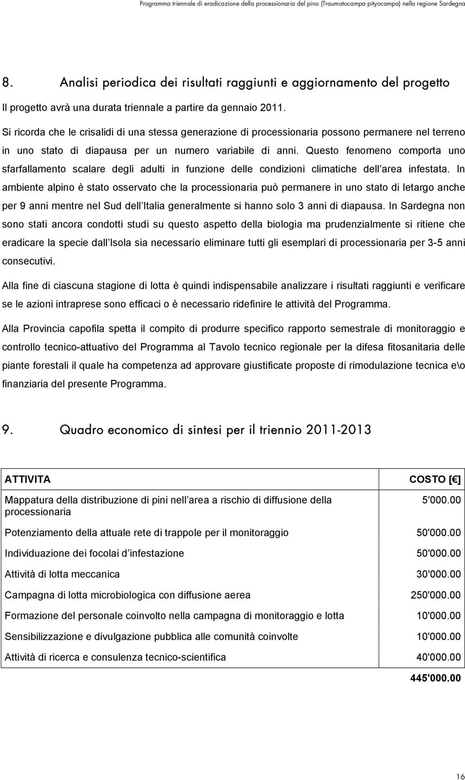 Questo fenomeno comporta uno sfarfallamento scalare degli adulti in funzione delle condizioni climatiche dell area infestata.