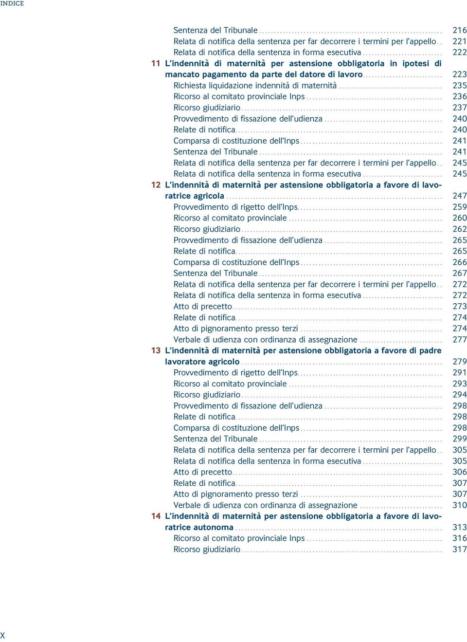 .. 235 Ricorso al comitato provinciale Inps... 236 Ricorso giudiziario... 237 Provvedimento di fissazione dell udienza... 240 Relate di notifica.... 240 Comparsa di costituzione dell Inps.