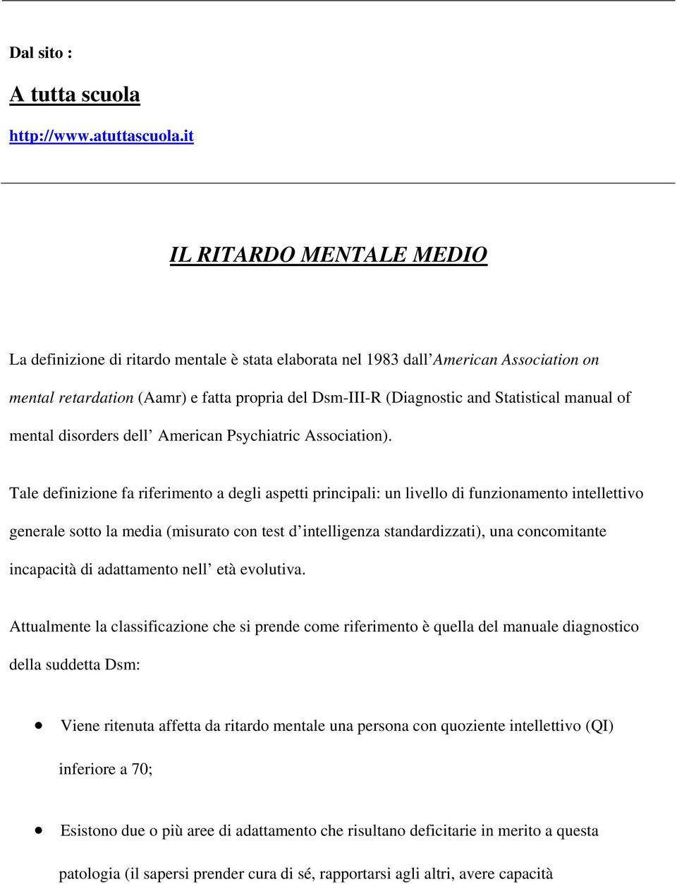Statistical manual of mental disorders dell American Psychiatric Association).