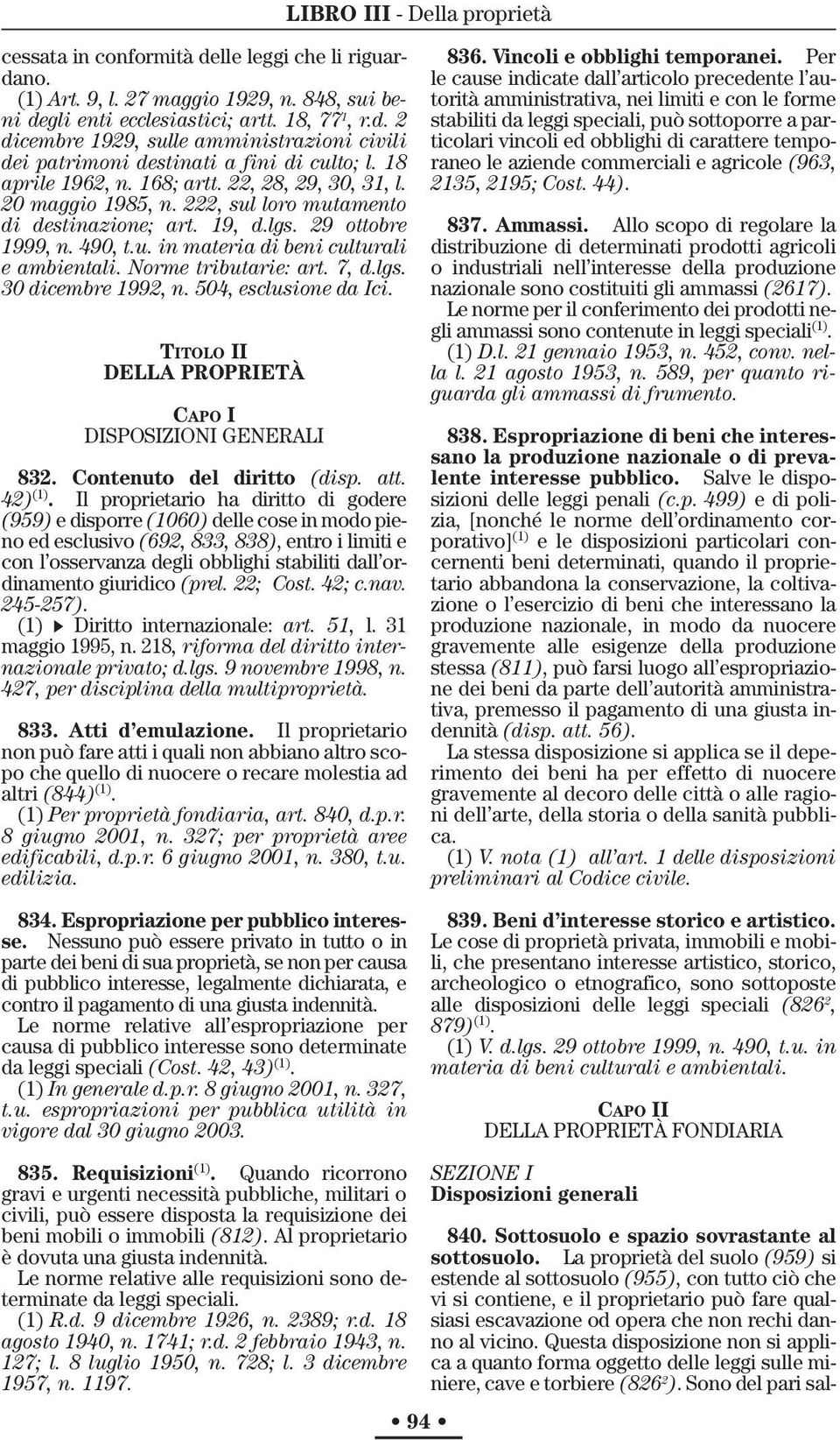 Norme tributarie: art. 7, d.lgs. 30 dicembre 1992, n. 504, esclusione da Ici. TITOLO II DELLA PROPRIETÀ CAPO I DISPOSIZIONI GENERALI 832. Contenuto del diritto (disp. att. 42) (1).