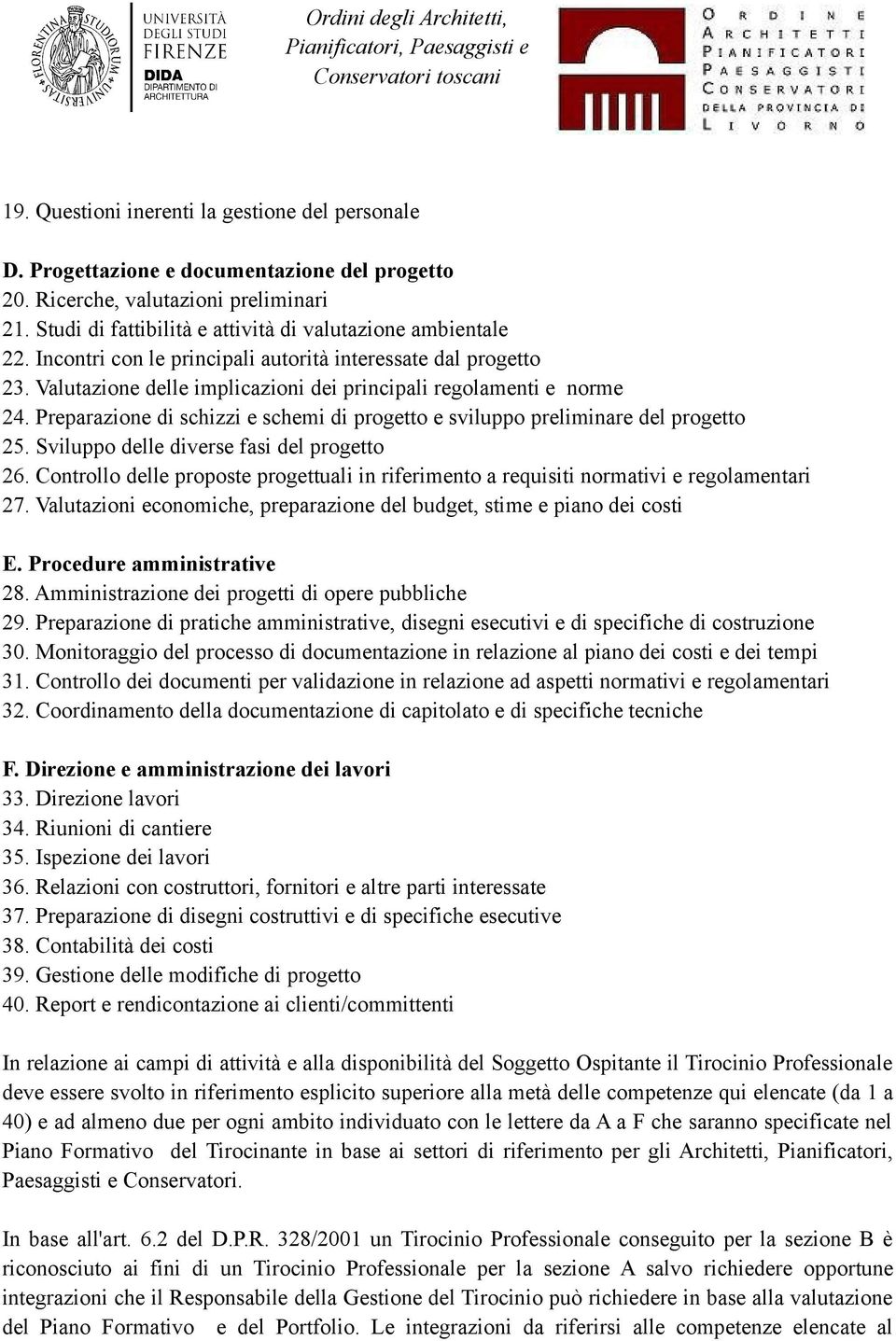 Preparazione di schizzi e schemi di progetto e sviluppo preliminare del progetto 25. Sviluppo delle diverse fasi del progetto 26.