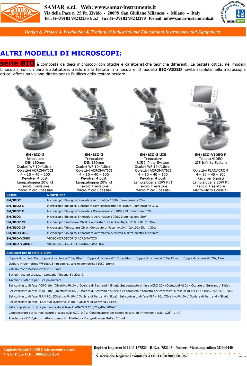 Il modello BIO-VIDEO novità assoluta nella microscopia ottica, offre una visione diretta senza l'utilizzo della testata oculare.