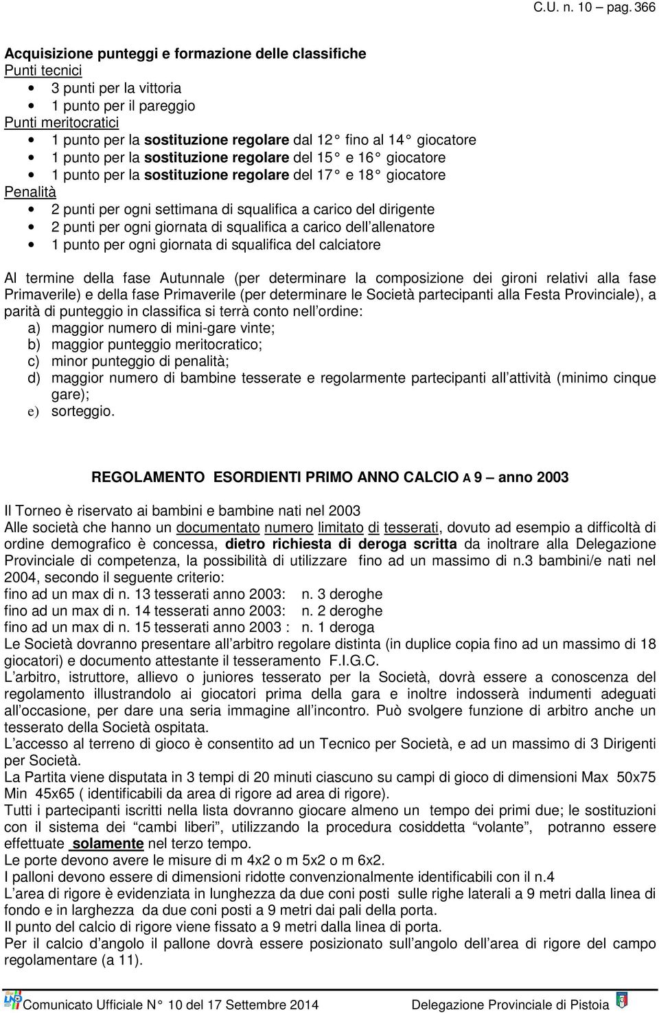 giocatore 1 punto per la sostituzione regolare del 15 e 16 giocatore 1 punto per la sostituzione regolare del 17 e 18 giocatore Penalità 2 punti per ogni settimana di squalifica a carico del