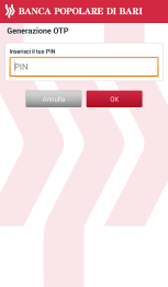 GENERARE UN CODICE OTP CON IL MOBILE TOKEN Di seguito vengono descritti i passaggi con le relative schermate utili per poter generare un codice OTP dal mobile token.