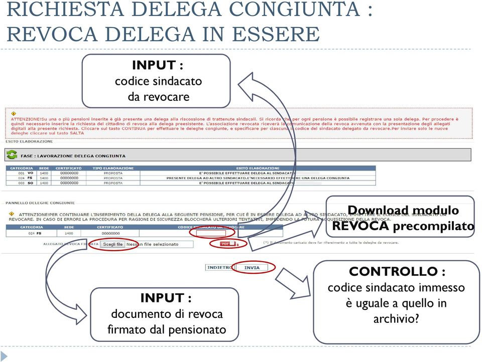 precompilato INPUT : documento di revoca firmato dal