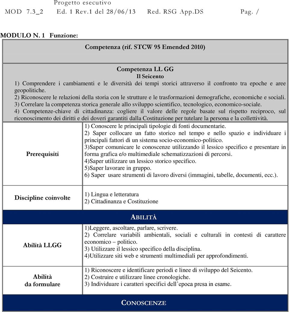 2) Riconoscere le relazioni della storia con le strutture e le trasformazioni demografiche, economiche e sociali.