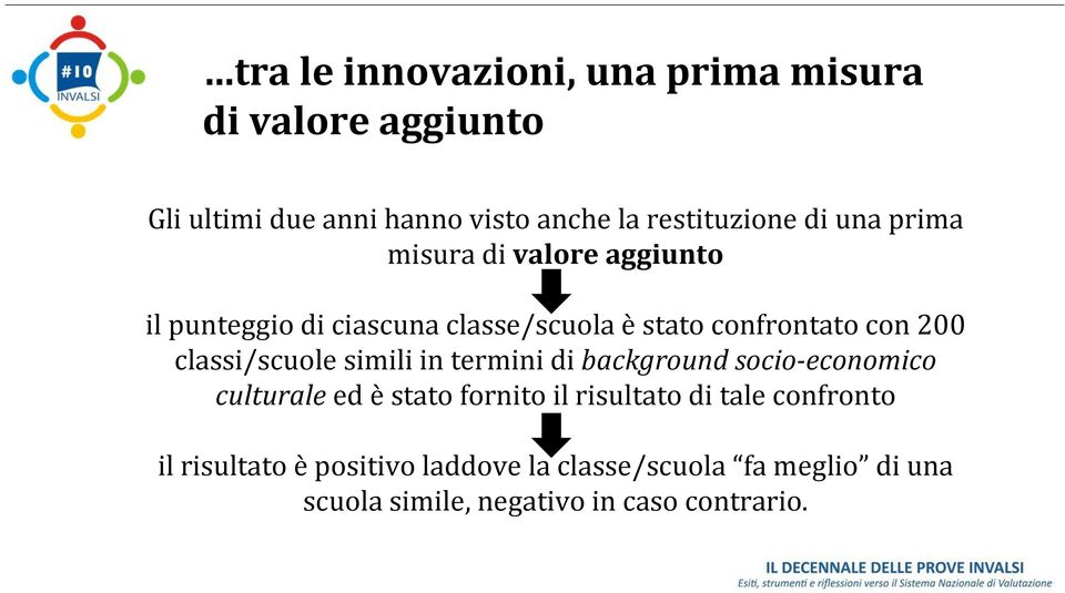 classi/scuole simili in termini di background socio-economico culturale ed è stato fornito il risultato di tale