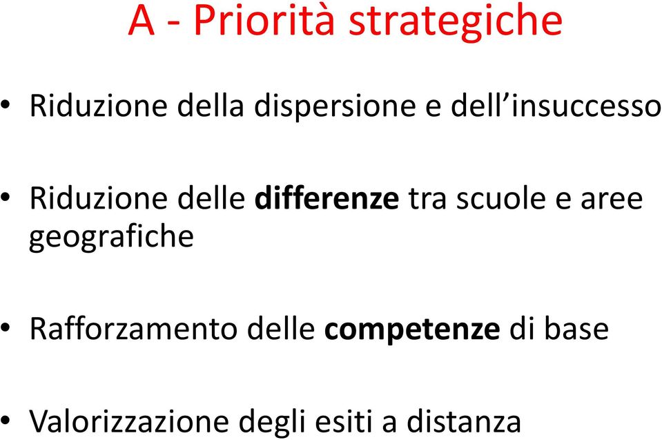 differenze tra scuole e aree geografiche