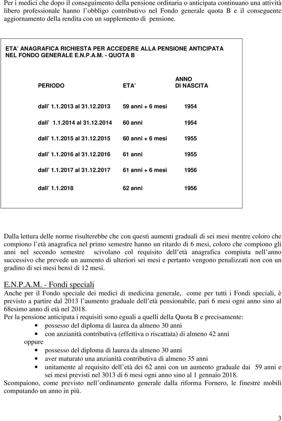 1.2013 al 31.12.2013 59 anni + 6 mesi 1954 dall 1.1.2014 al 31.12.2014 60 anni 1954 dall 1.1.2015 al 31.12.2015 60 anni + 6 mesi 1955 dall 1.1.2016 al 31.12.2016 61 anni 1955 dall 1.1.2017 al 31.12.2017 61 anni + 6 mesi 1956 dall 1.