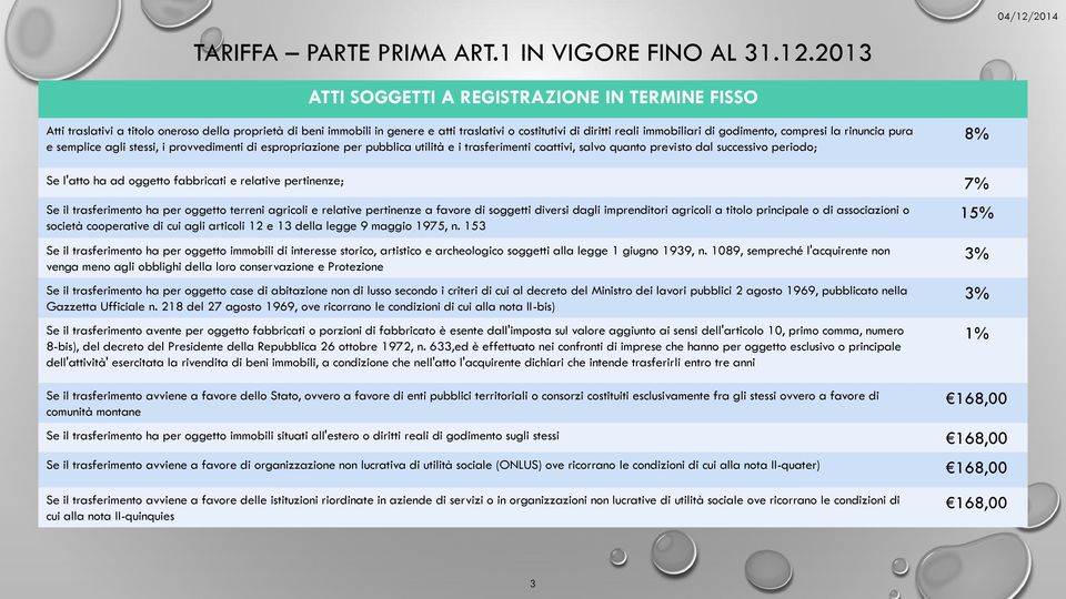 di godimento, compresi la rinuncia pura e semplice agli stessi, i provvedimenti di espropriazione per pubblica utilità e i trasferimenti coattivi, salvo quanto previsto dal successivo periodo; 8% Se