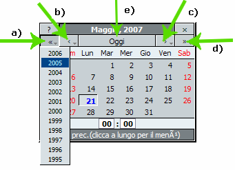 Calendario Subito dopo viene mostrata una tabella composta da 15 righe, ognuna relativa ad una sezione del modello organizzativo.