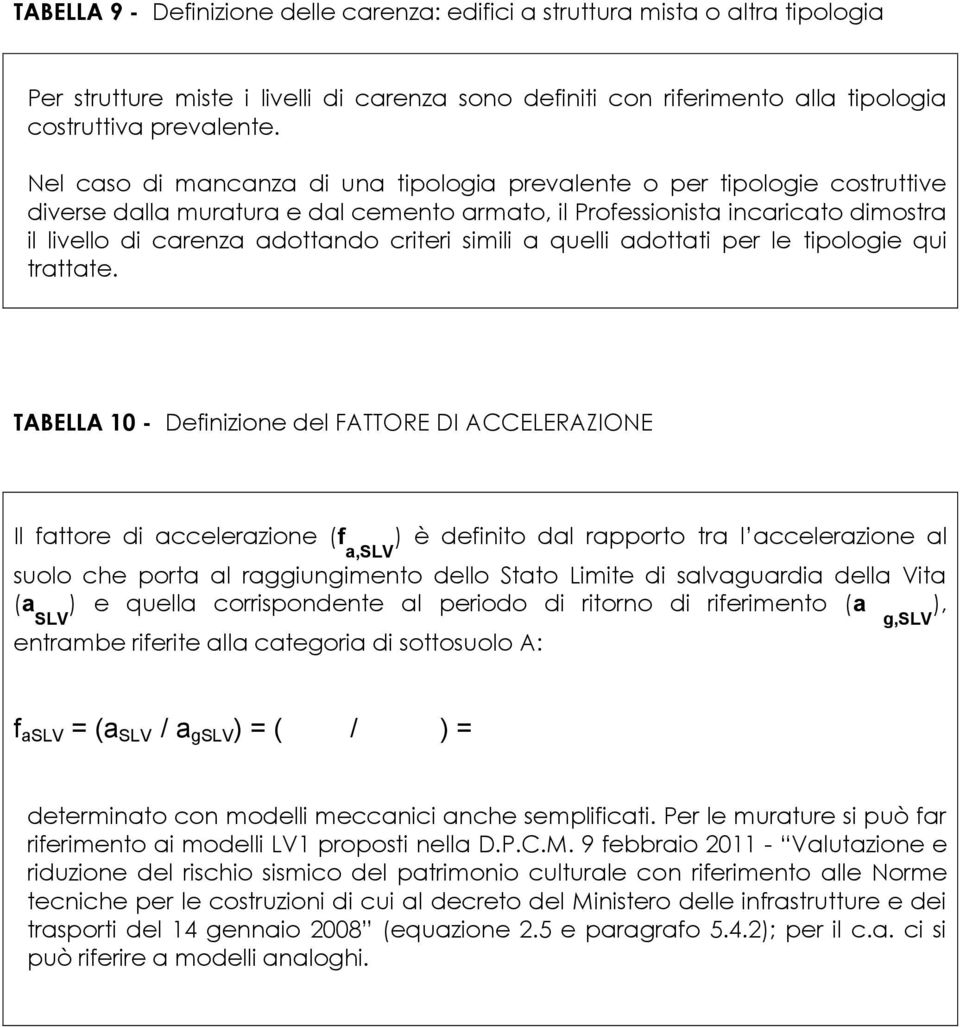 simili a quelli adottati per le tipologie qui trattate.