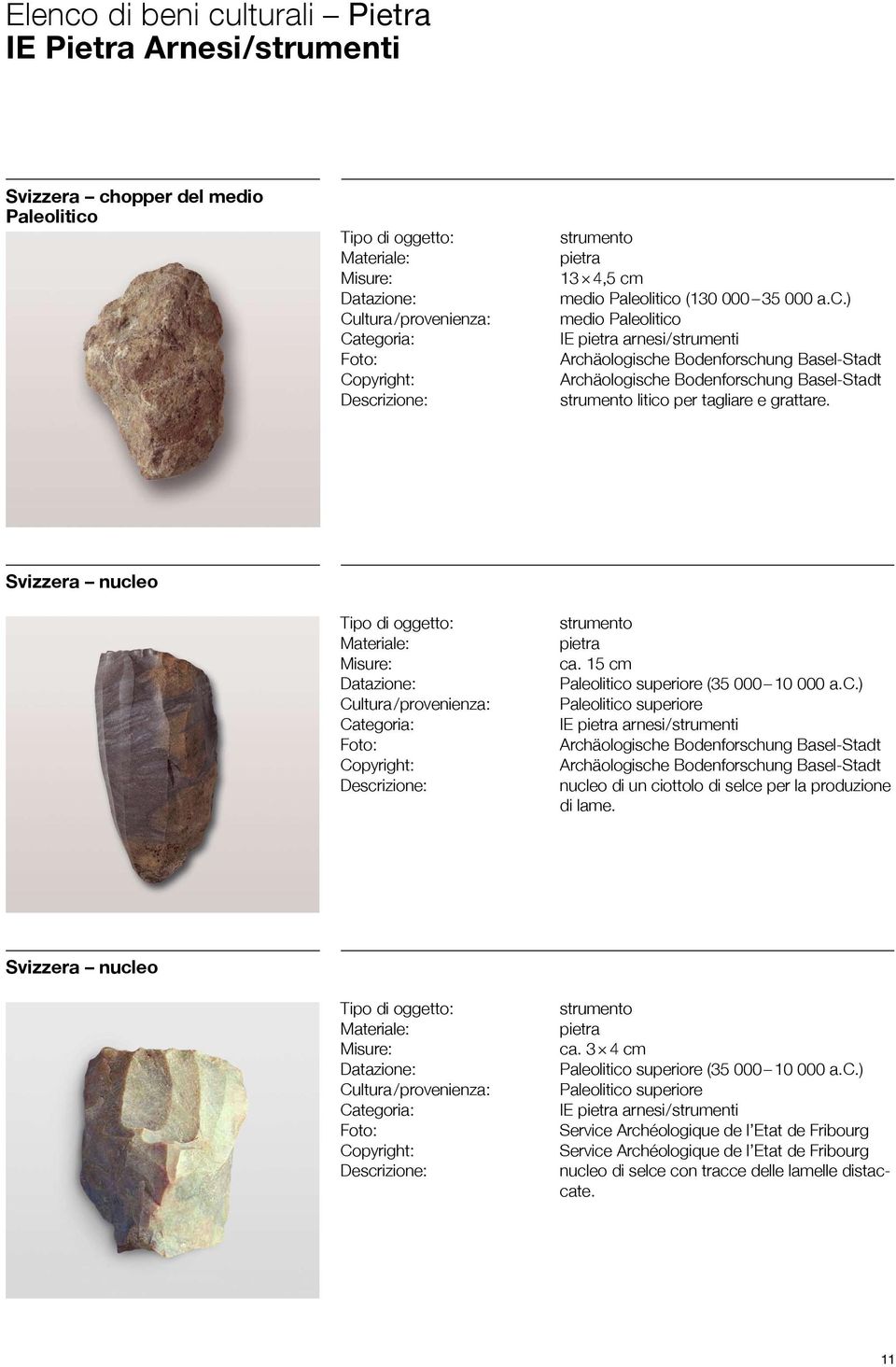 15 cm Paleolitico superiore (35 000 10 000 a.c.) Paleolitico superiore IE pietra arnesi / strumenti nucleo di un ciottolo di selce per la produzione di lame.