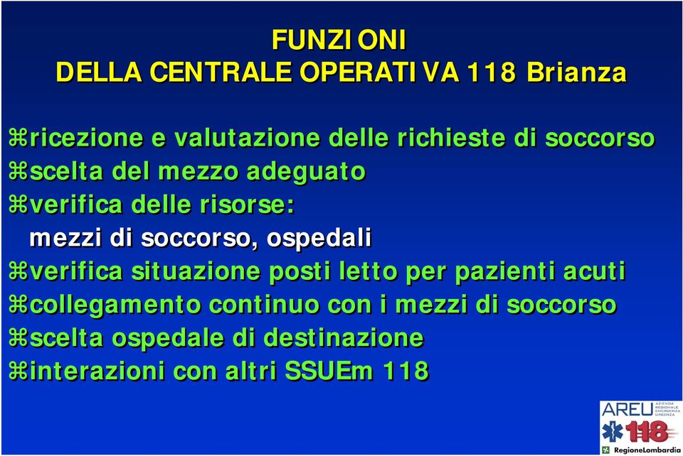 soccorso, ospedali verifica situazione posti letto per pazienti acuti collegamento