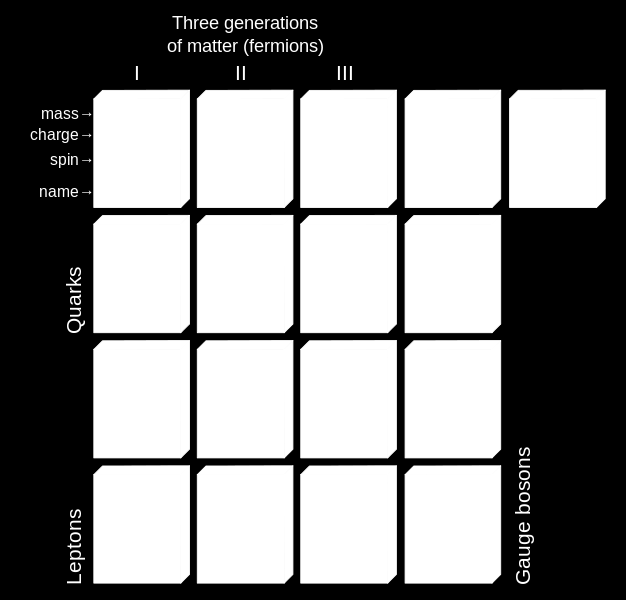 Elementari: queste particelle sono ritenute senza struttura interna (anche se non è esclusa) Notate la simmetria!