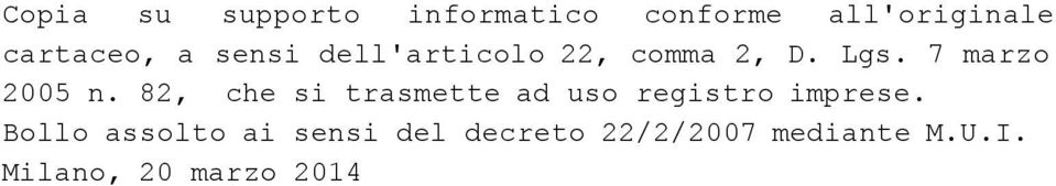 82, che si trasmette ad uso registro imprese.