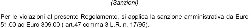 sanzione amministrativa da Euro 51,00