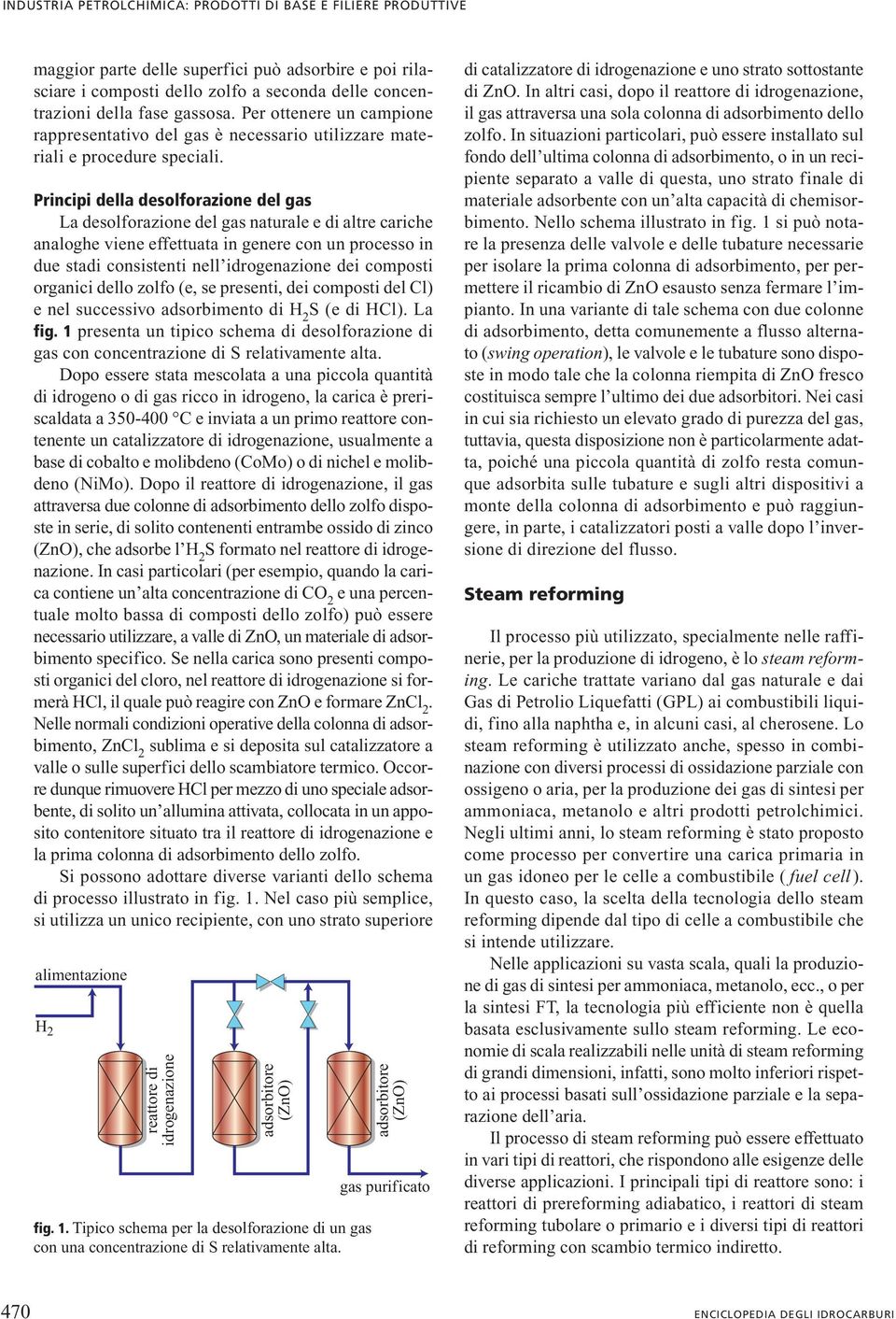 Principi della desolforazione del gas La desolforazione del gas naturale e di altre cariche analoghe viene effettuata in genere con un processo in due stadi consistenti nell idrogenazione dei