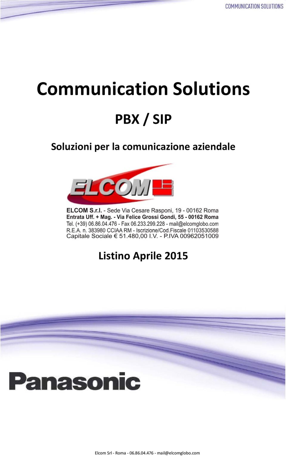 aziendale Listino Aprile 2015 Elcom