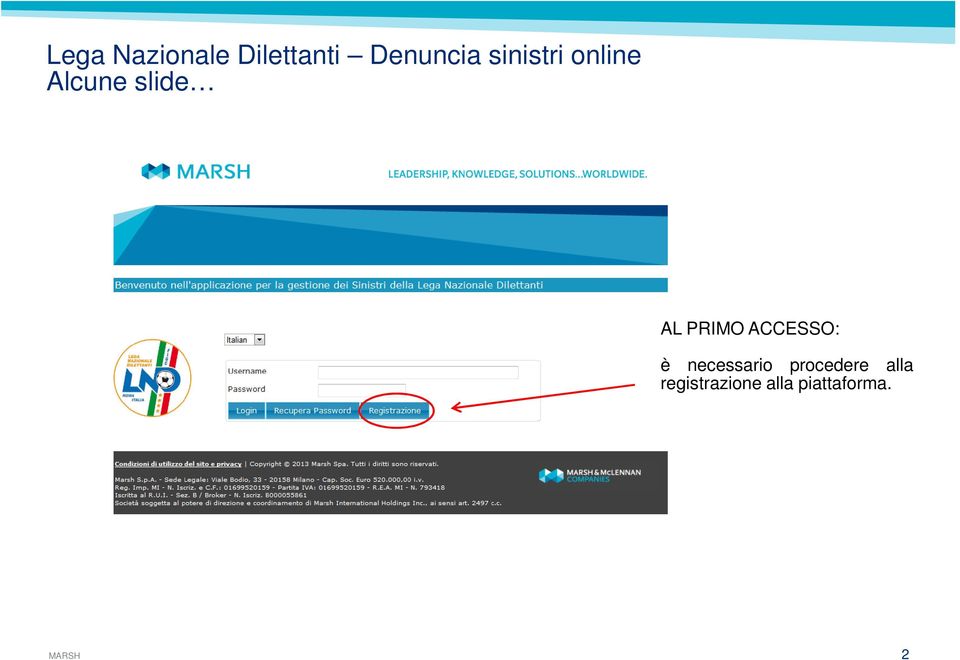 alla registrazione