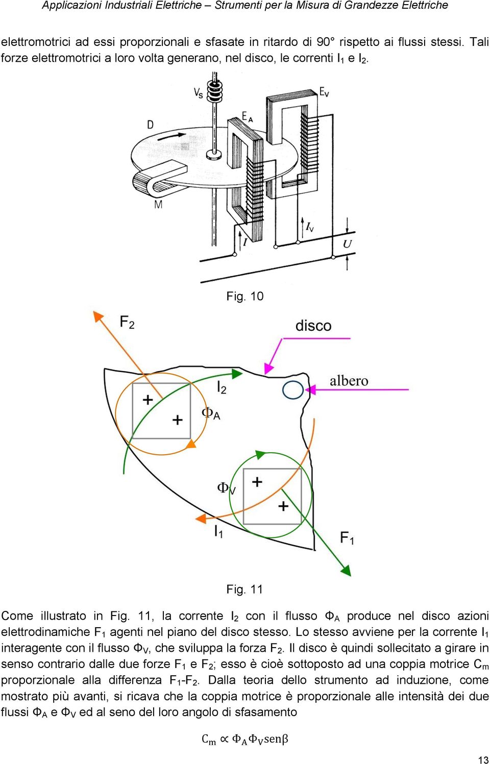 Lo stesso avviene per la corrente I 1 interagente con il flusso Φ V, che sviluppa la forza F 2.