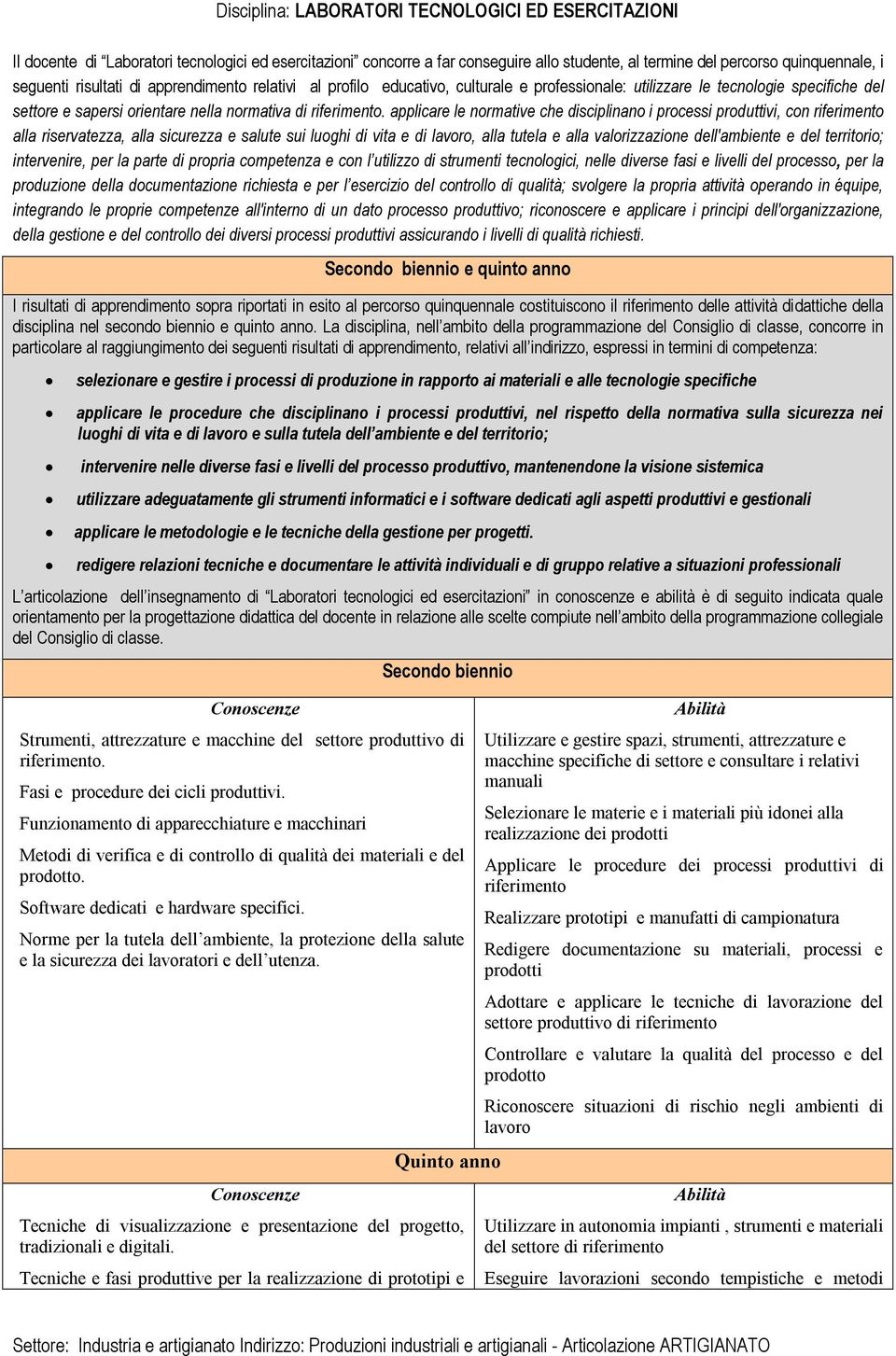 applicare le normative che disciplinano i processi produttivi, con riferimento alla riservatezza, alla sicurezza e salute sui luoghi di vita e di lavoro, alla tutela e alla valorizzazione