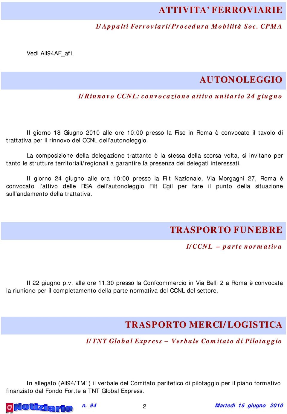 rinnovo del CCNL dell autonoleggio.