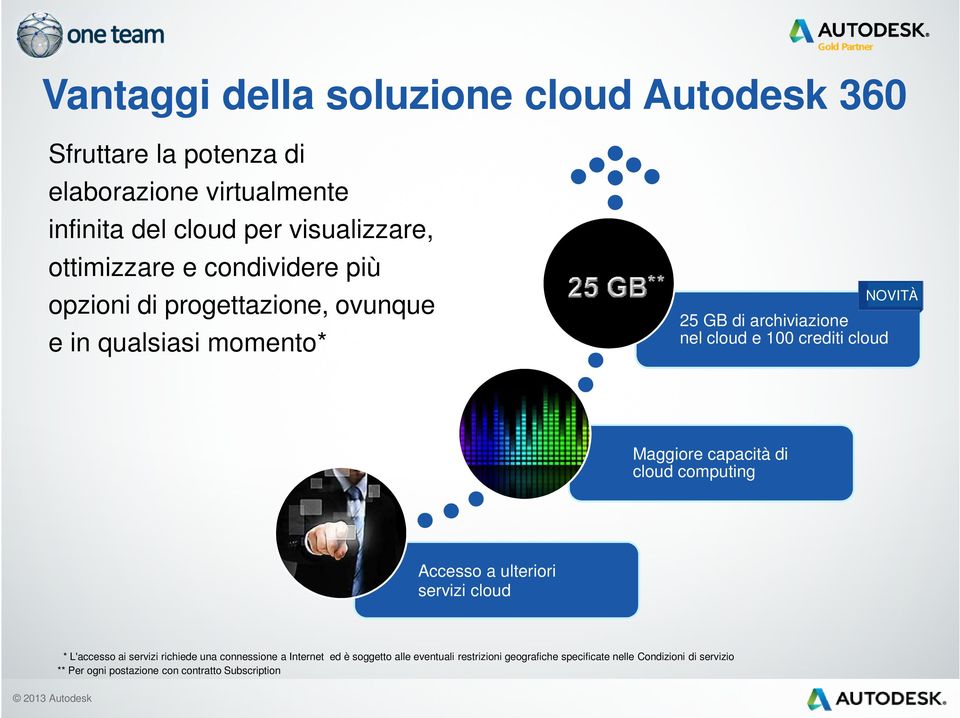 cloud Maggiore capacità di cloud computing Accesso a ulteriori servizi cloud * L'accesso ai servizi richiede una connessione a Internet