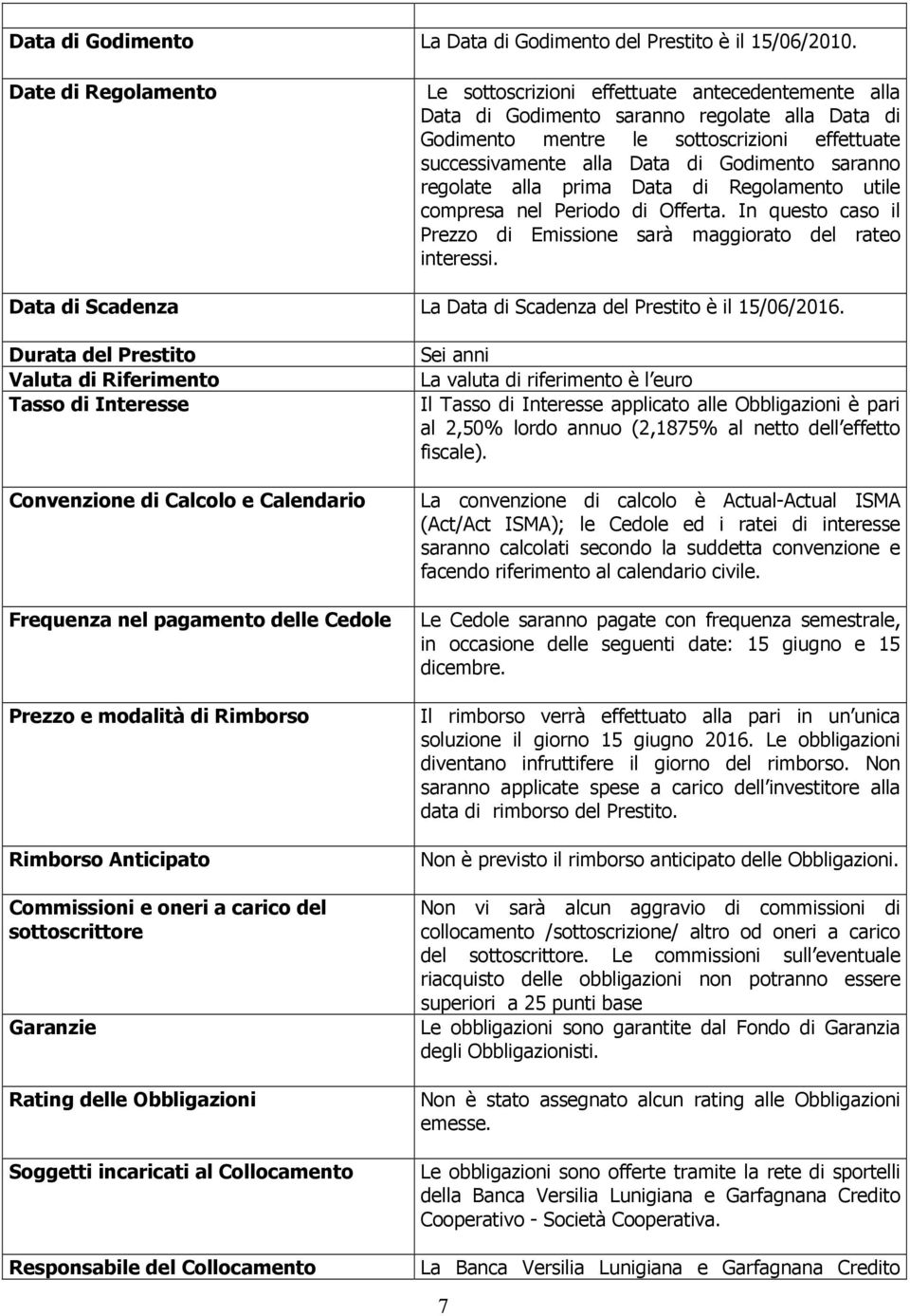 Godimento saranno regolate alla prima Data di Regolamento utile compresa nel Periodo di Offerta. In questo caso il Prezzo di Emissione sarà maggiorato del rateo interessi.