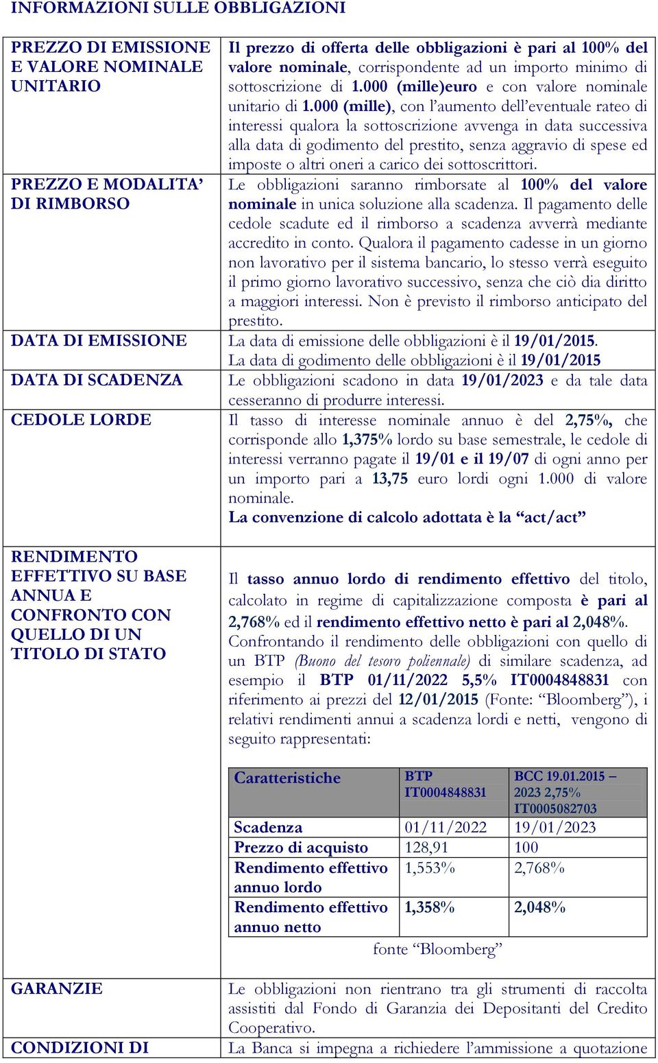 000 (mille), con l aumento dell eventuale rateo di interessi qualora la sottoscrizione avvenga in data successiva alla data di godimento del prestito, senza aggravio di spese ed imposte o altri oneri