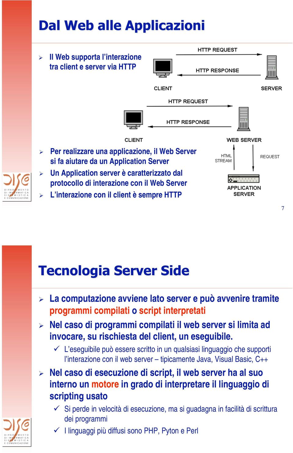 compilati il web server si limita ad invocare, su rischiesta del client, un eseguibile.