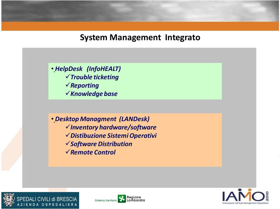 Managment (LANDesk) Inventory hardware/software