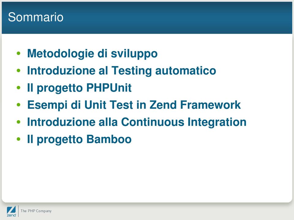 Esempi di Unit Test in Zend Framework